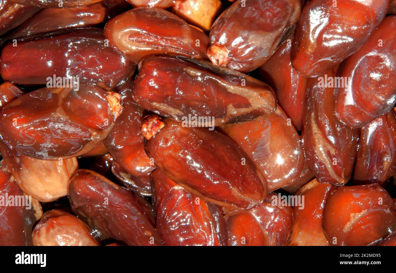Le datteri sono frutti commestibili della palma da dattero Foto Stock