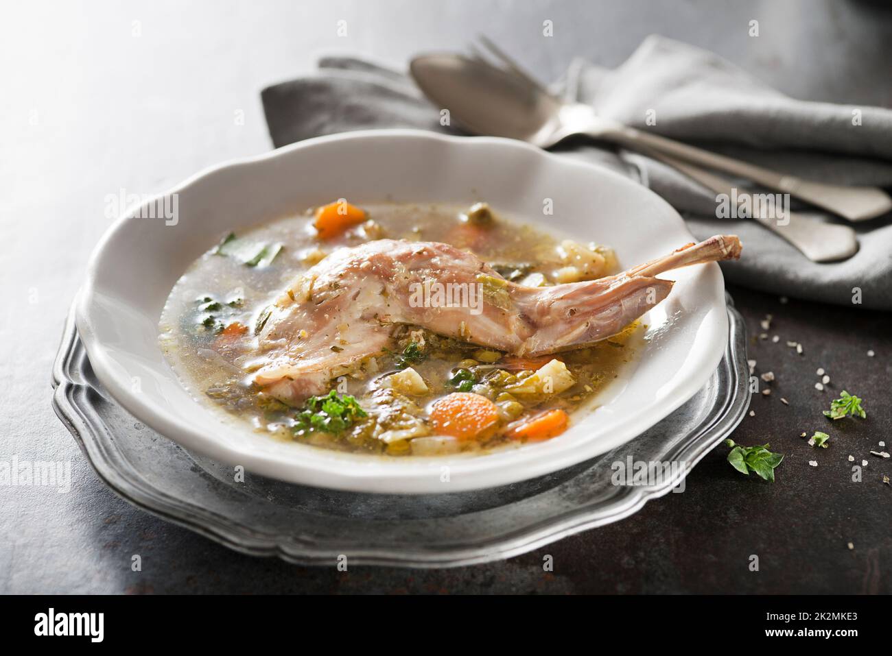 Stufato di coniglio Foto Stock