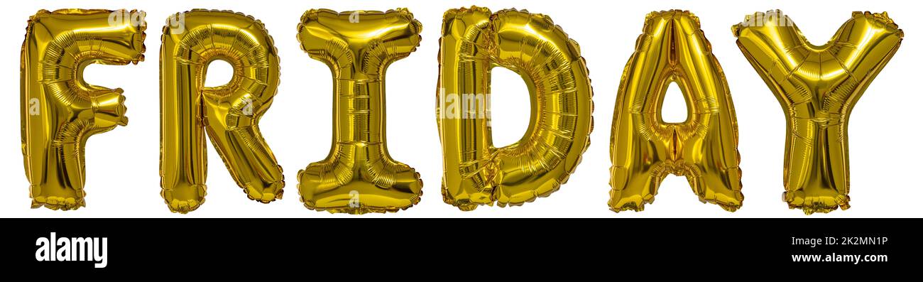 palloncini reali a forma di lettere u v w x y z oro metallico su sfondo bianco Foto Stock