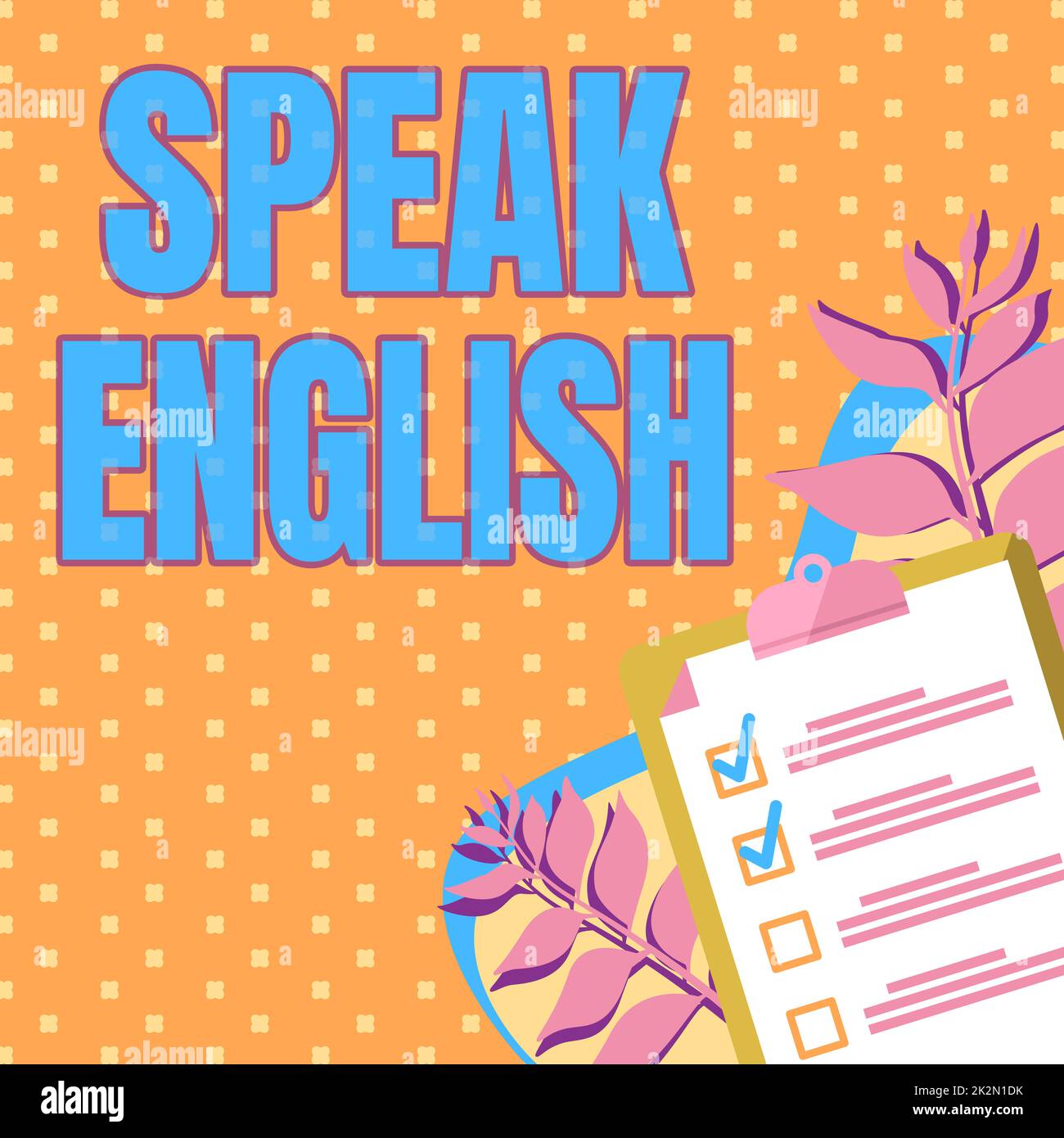 Didascalia concettuale parla inglese. Business Concept Study Another Foreign Language Corsi verbali Online Clipboard disegno con checklist contrassegnati elementi fatti sulla lista. Foto Stock