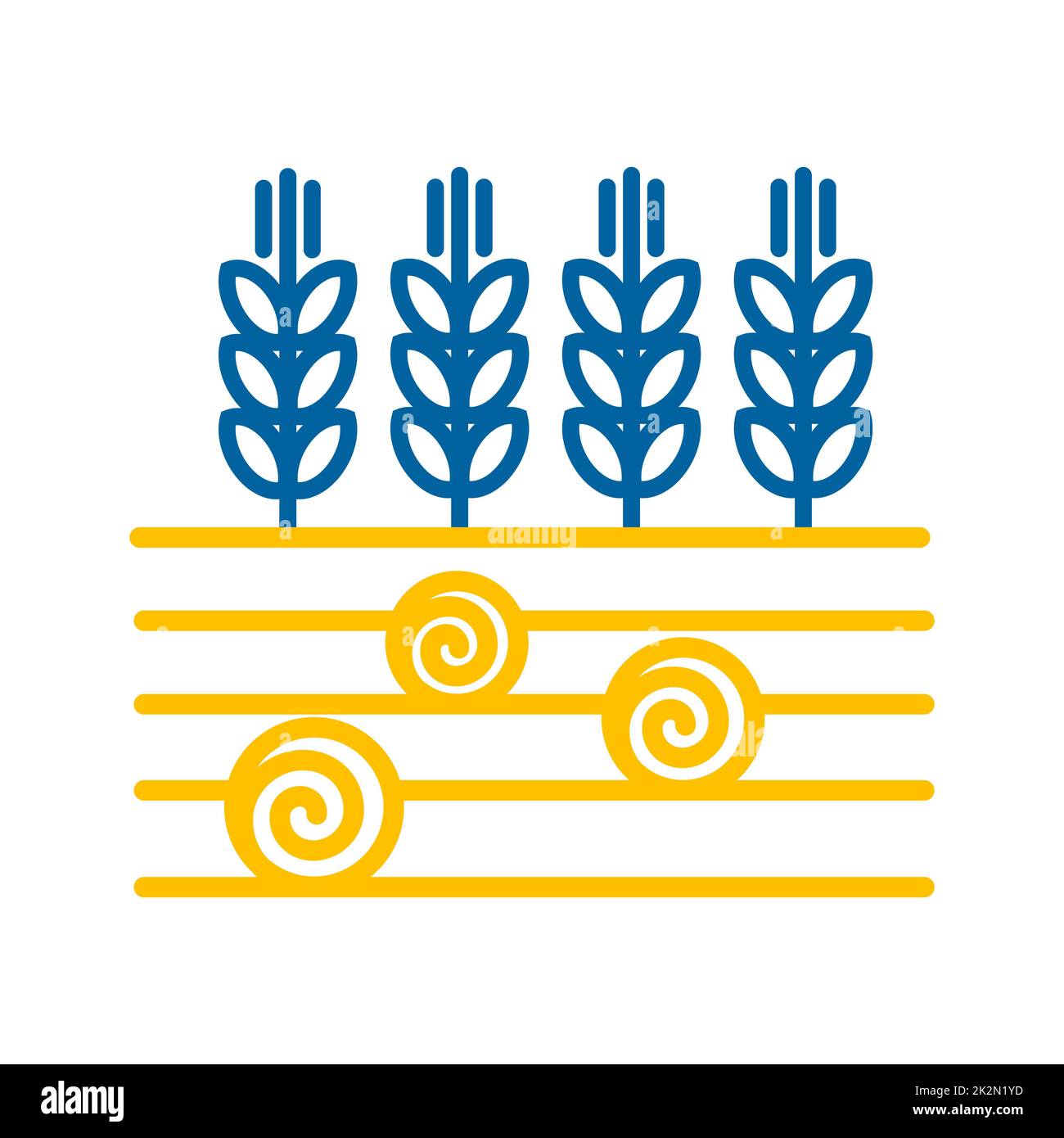 Spighe di grano, Barley o Rye su icona campo Foto Stock