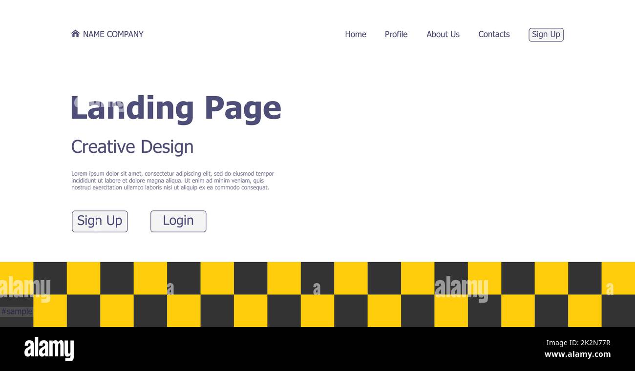 Home page landing page servizio taxi web template landing business page sito digitale landing page design concept - Vector Foto Stock