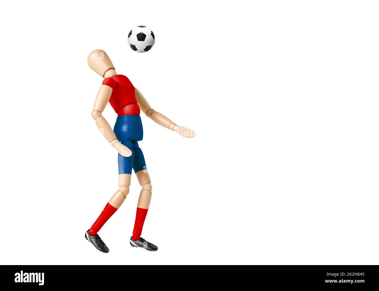 Palla di calcio su un parco giochi verde. Concetto di calcio Foto Stock