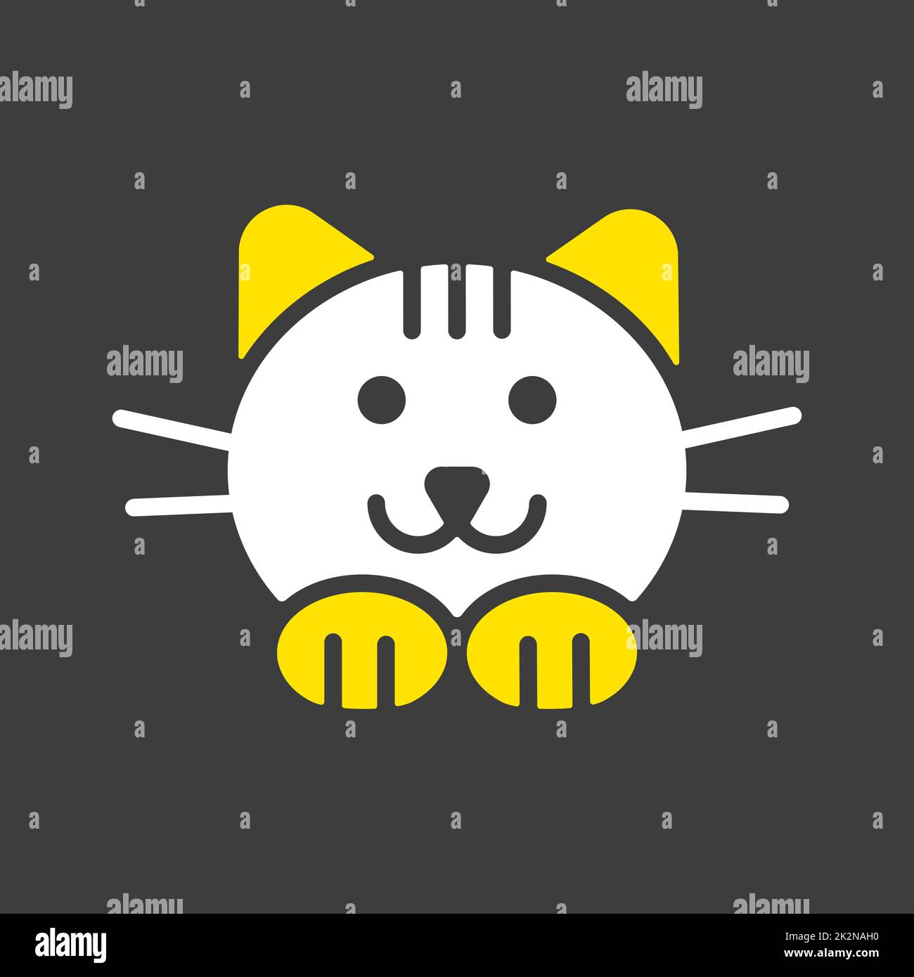 Icona glifo vettore Cat. Cartello animali domestici Foto Stock