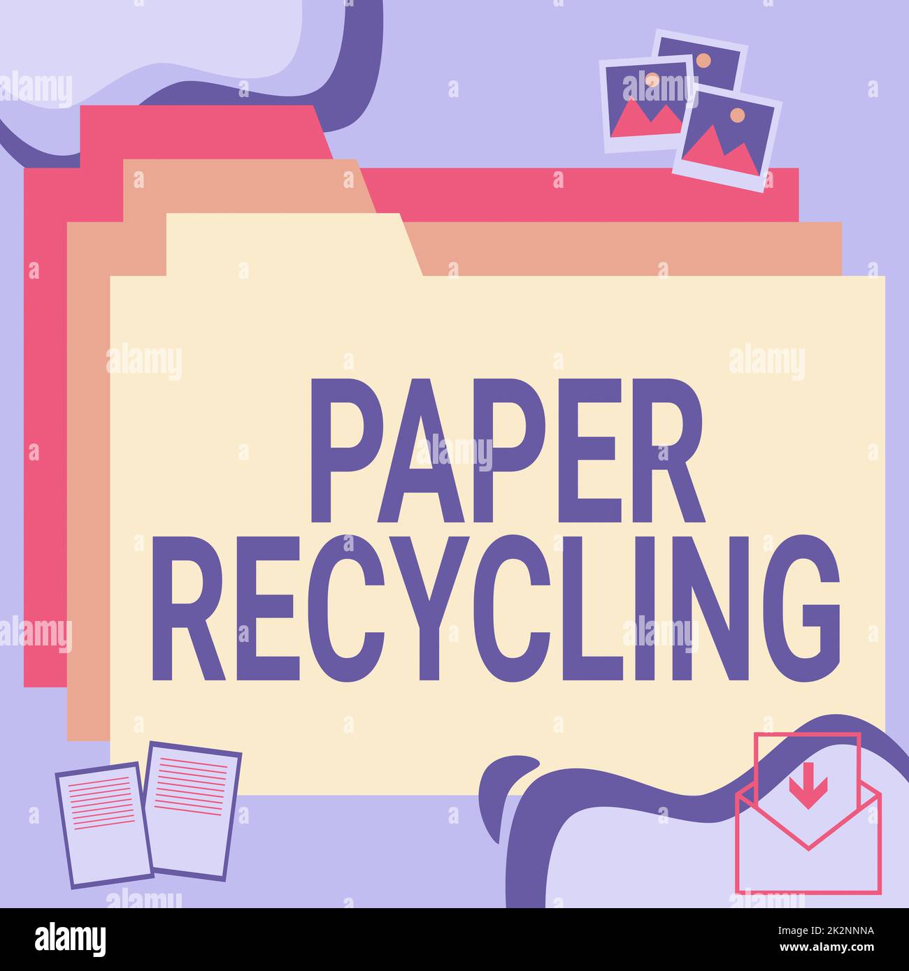 Didascalia concettuale riciclaggio della carta. Parola scritta sull'utilizzo dei documenti di scarto in un nuovo modo riciclandoli cartelle Desktop all'interno del browser Web che mostra la tecnologia recente. Foto Stock