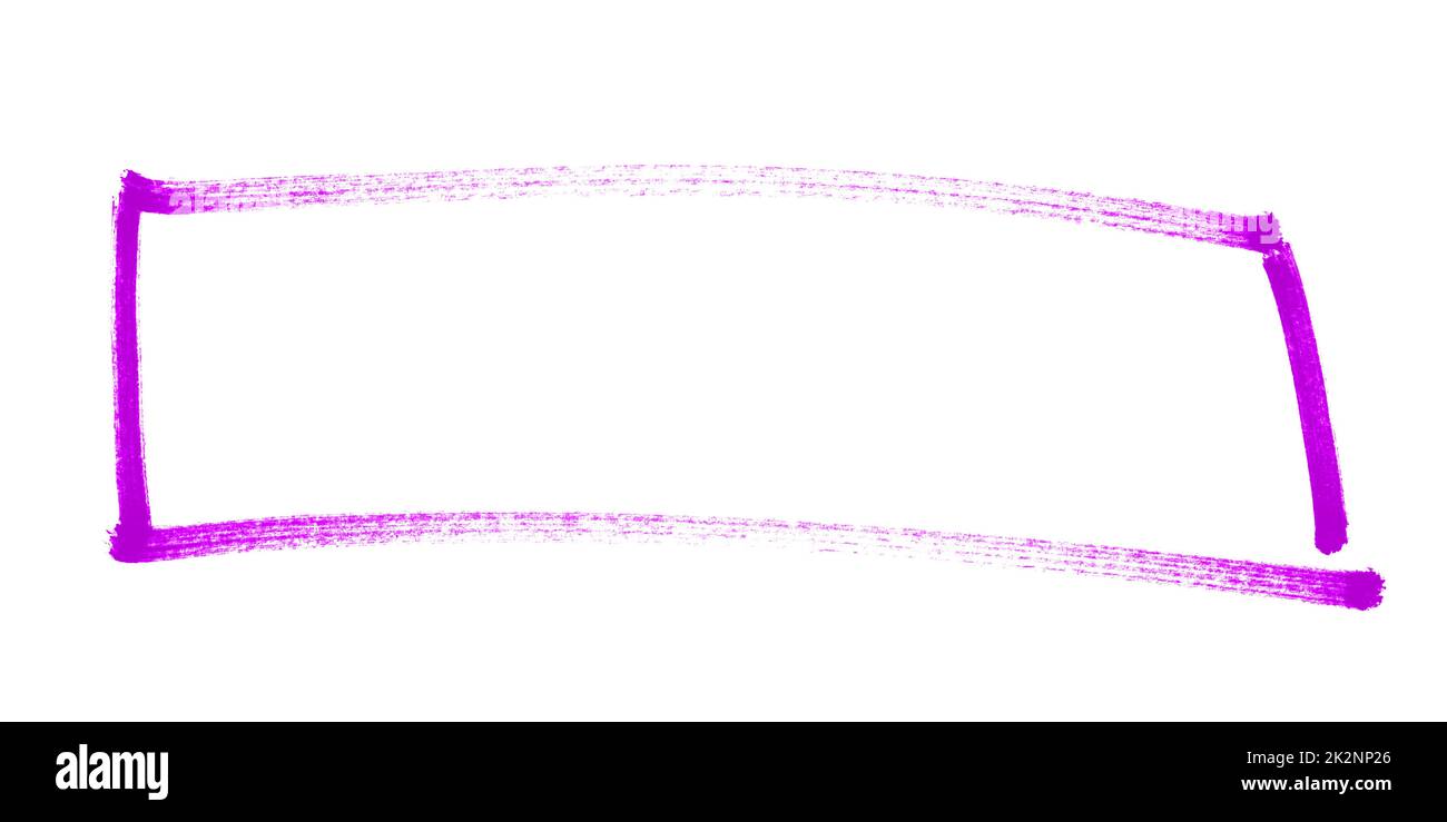 Disegno a mano di cornice viola fatta con matita Foto Stock