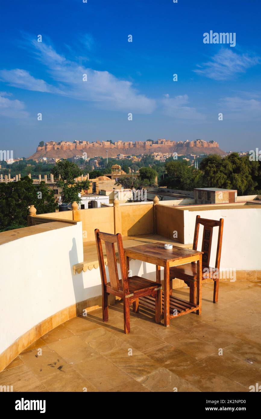 Jaisalmer Fort conosciuto come 'Golden Fort'. Il nome locale è 'Sonar quila' Foto Stock