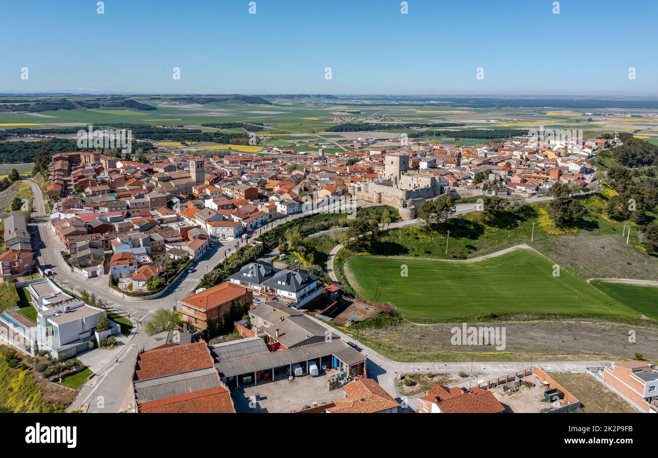 Vista panoramica di Portillo, un comune spagnolo e città della provincia di Valladolid, Spagna Foto Stock