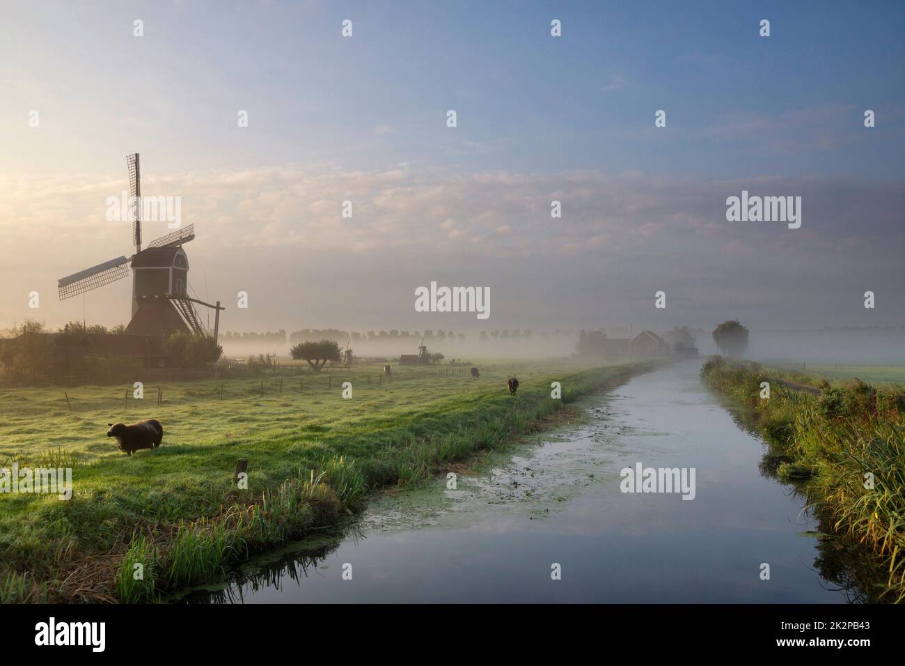 Mulino il Wingerdse Molen vicino a Bleskensgraaf Foto Stock