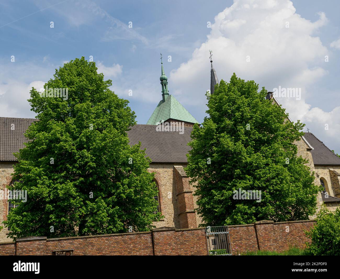 vecchie case in un fiume in westfalia Foto Stock