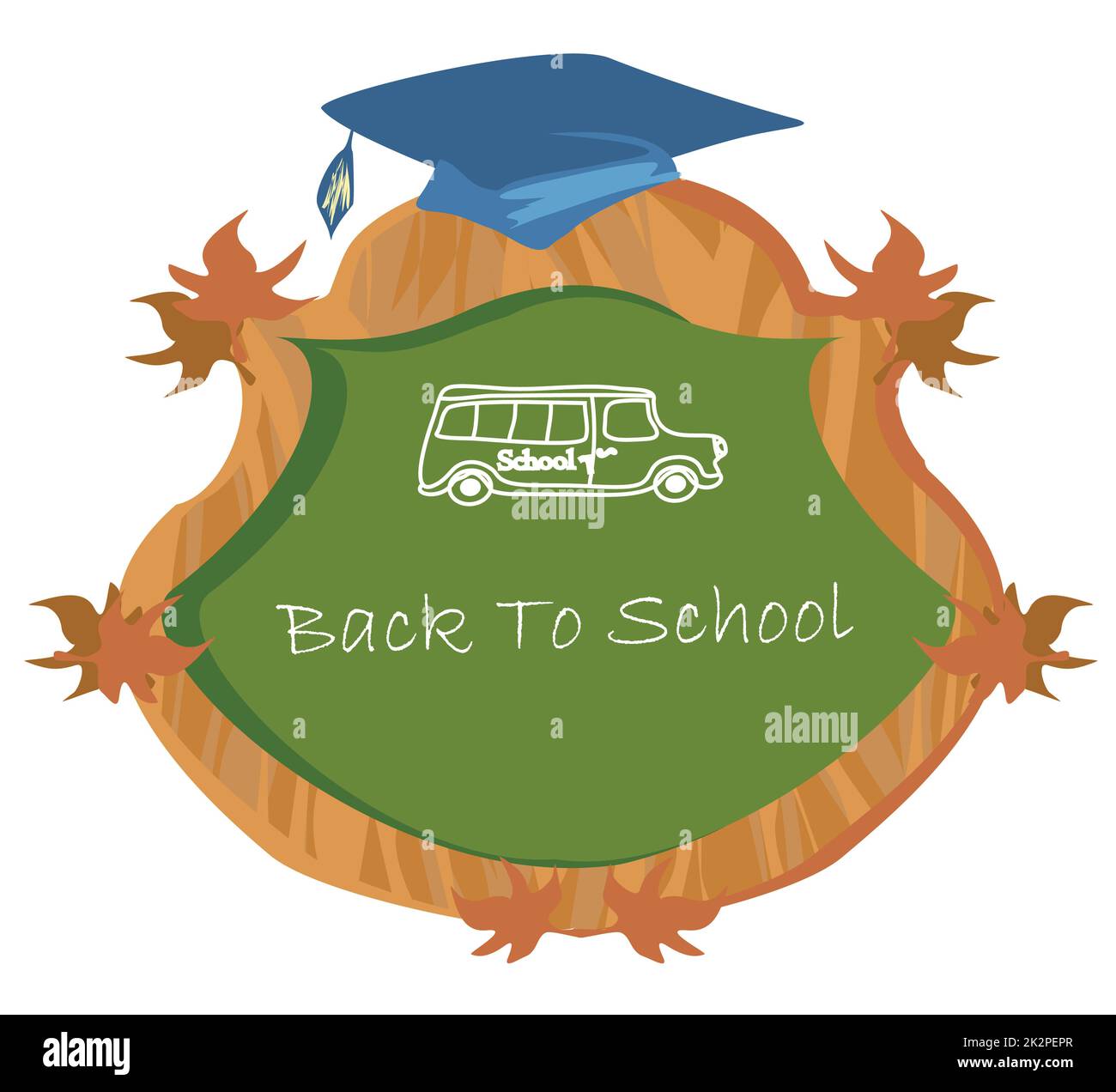 Blackboard decorato con foglie di autunno .School board Foto Stock