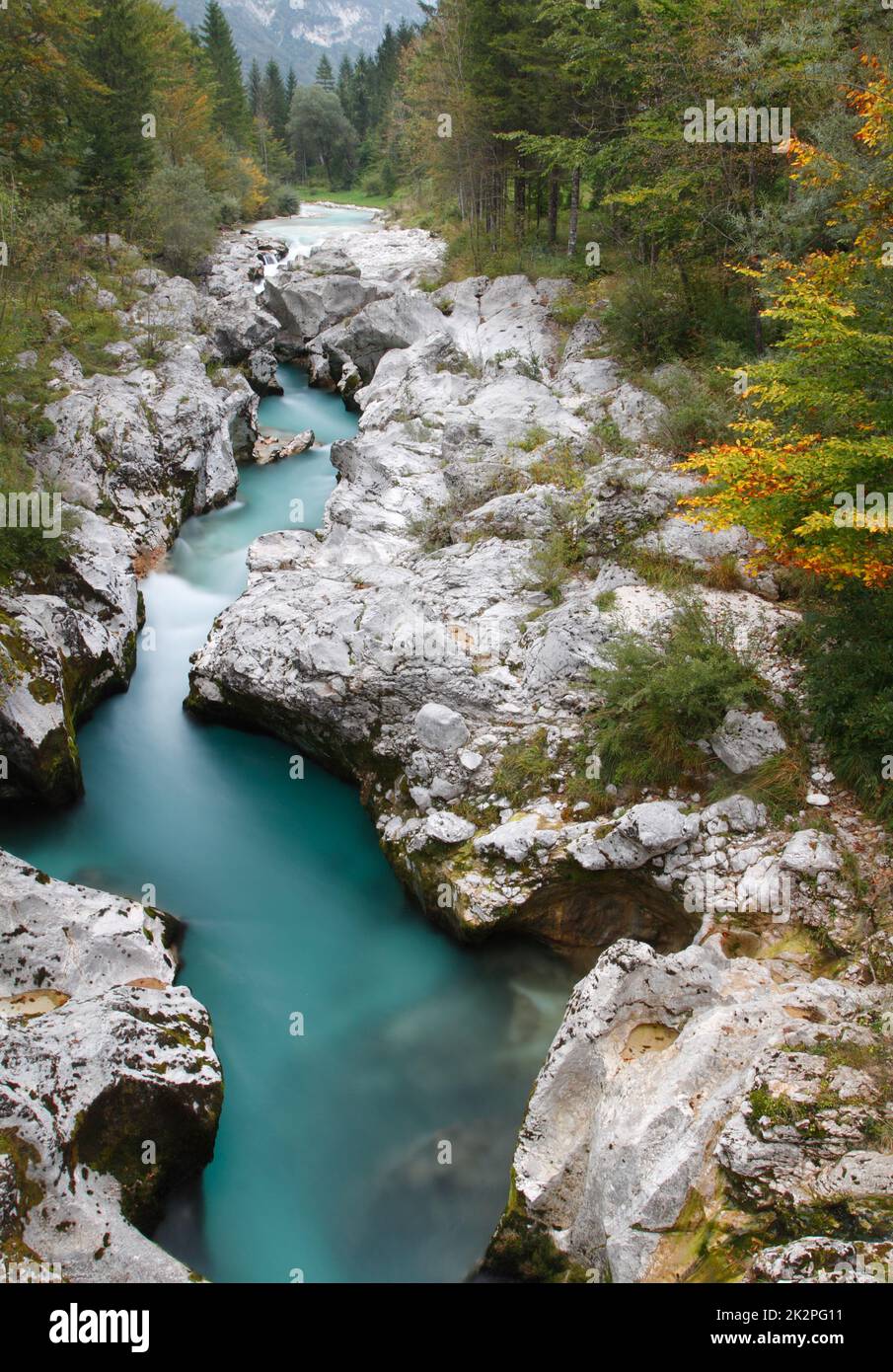 Velika Korita o Grande canyon del fiume Soca, Bovec, Slovenia. Grande gola del fiume soca nel parco nazionale del triglav Foto Stock