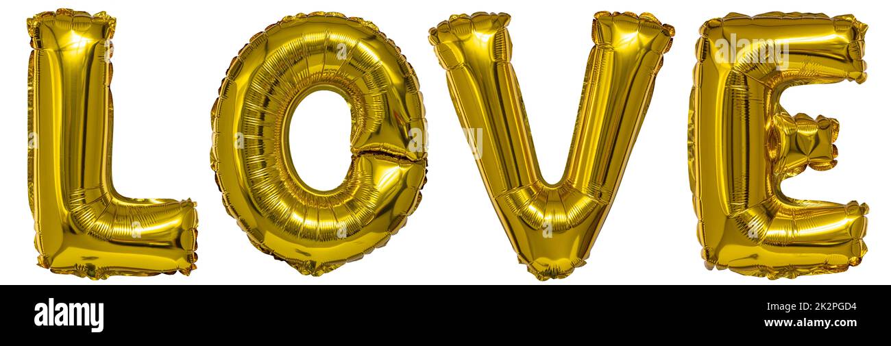 palloncini reali a forma di parola d'amore Foto Stock