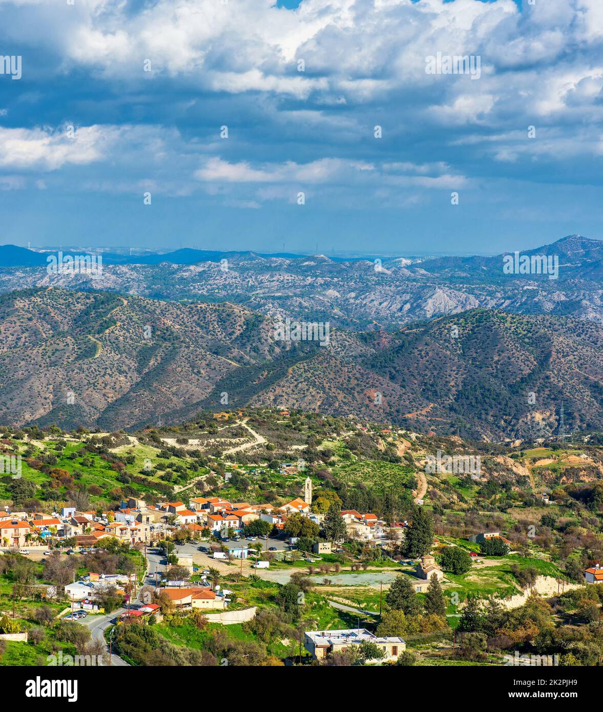 Kato Lefkara village. Distretto di Limassol, Cipro Foto Stock