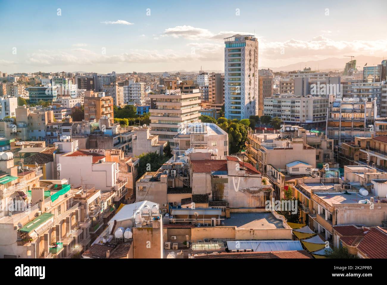 Veduta aerea della città di Nicosia, Cipro Foto Stock