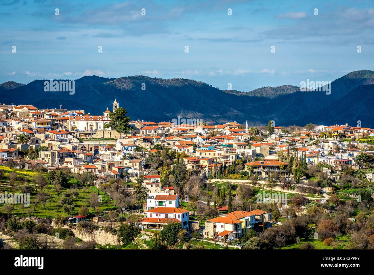 Lefkara, un pittoresco villaggio del quartiere di Larnaca. Cipro Foto Stock