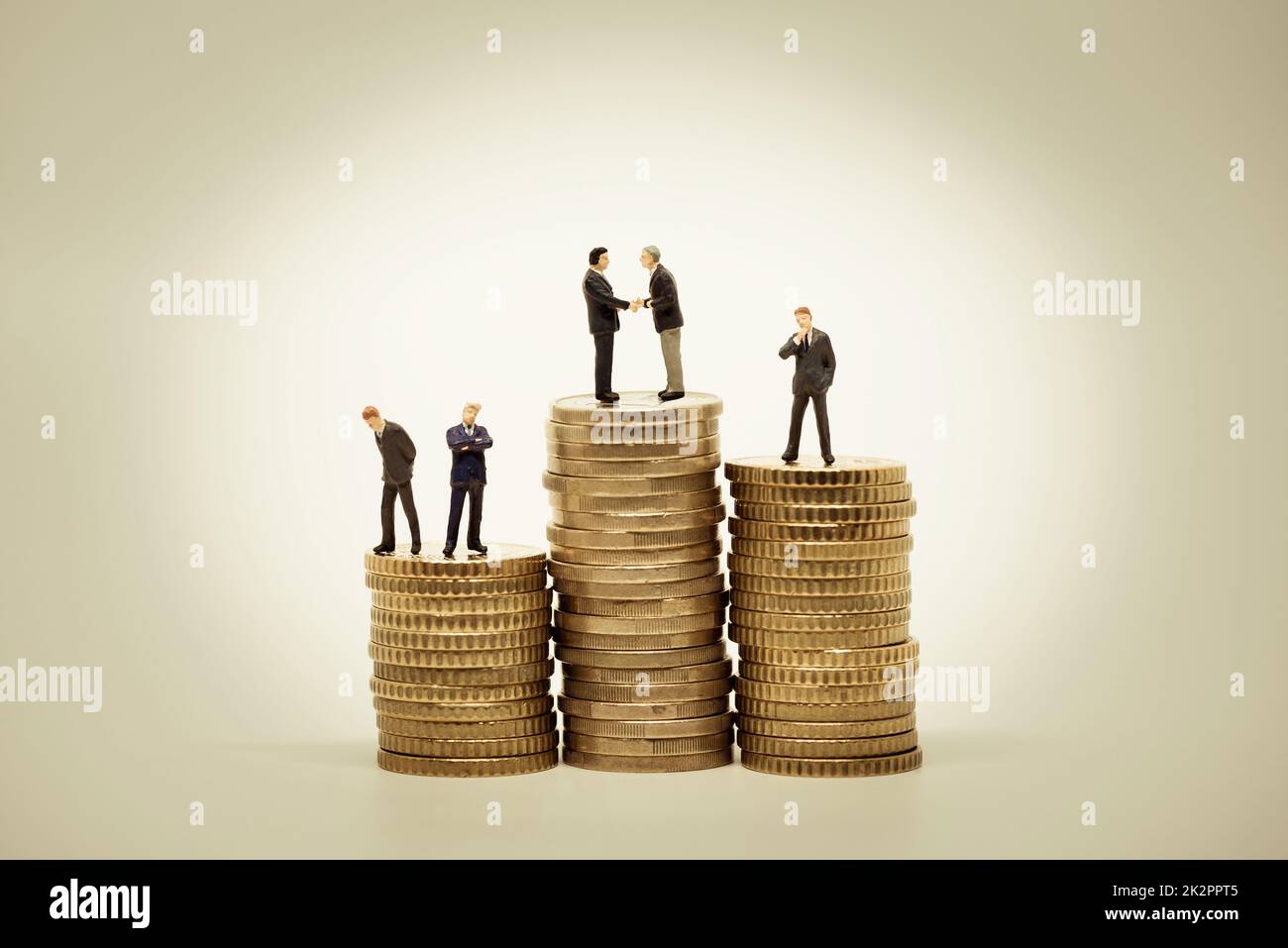 Concetto di crescita economica, finanziaria e monetaria. Foto macro Foto Stock