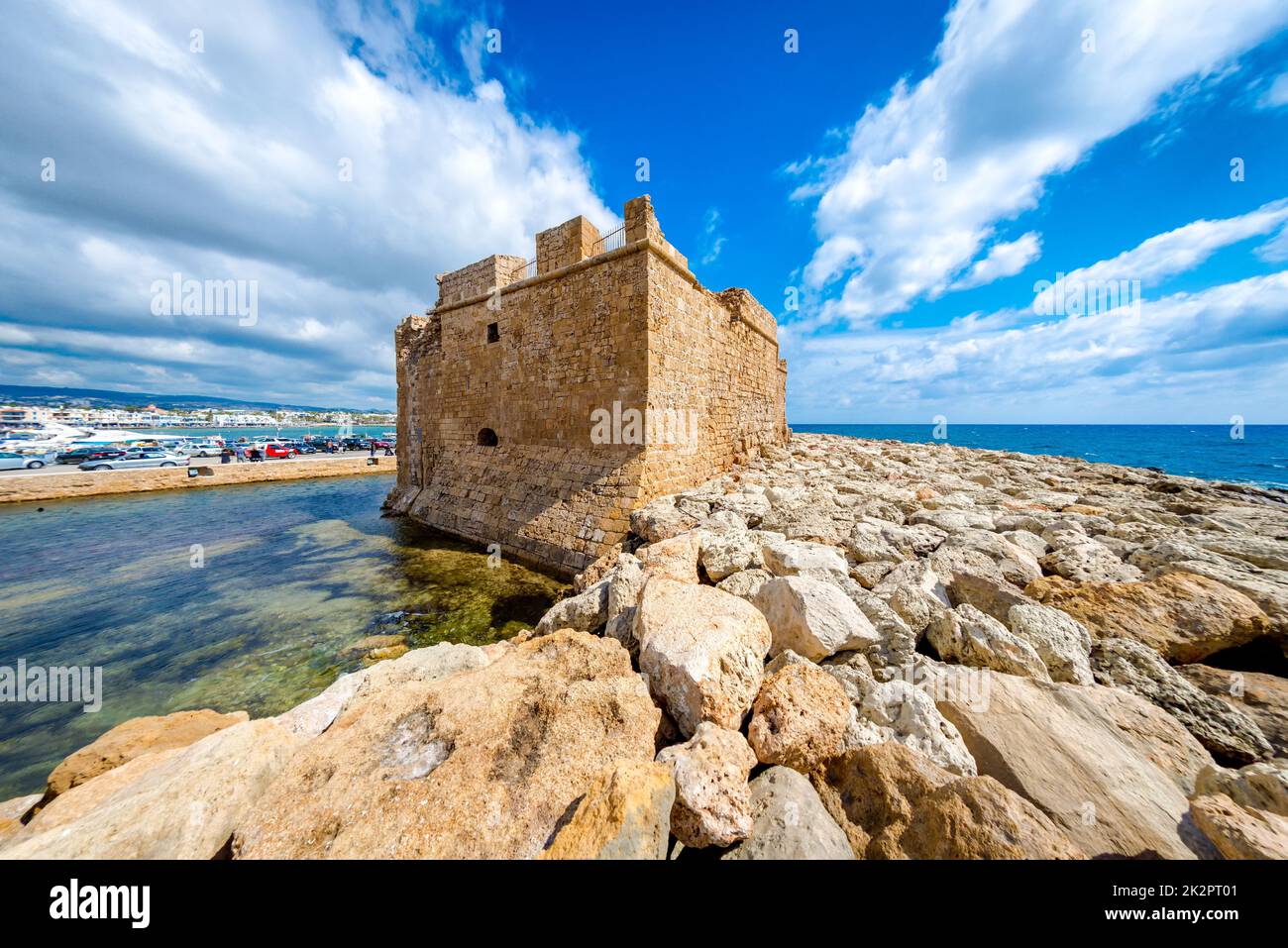 Forte al porto di Paphos. Cipro Foto Stock