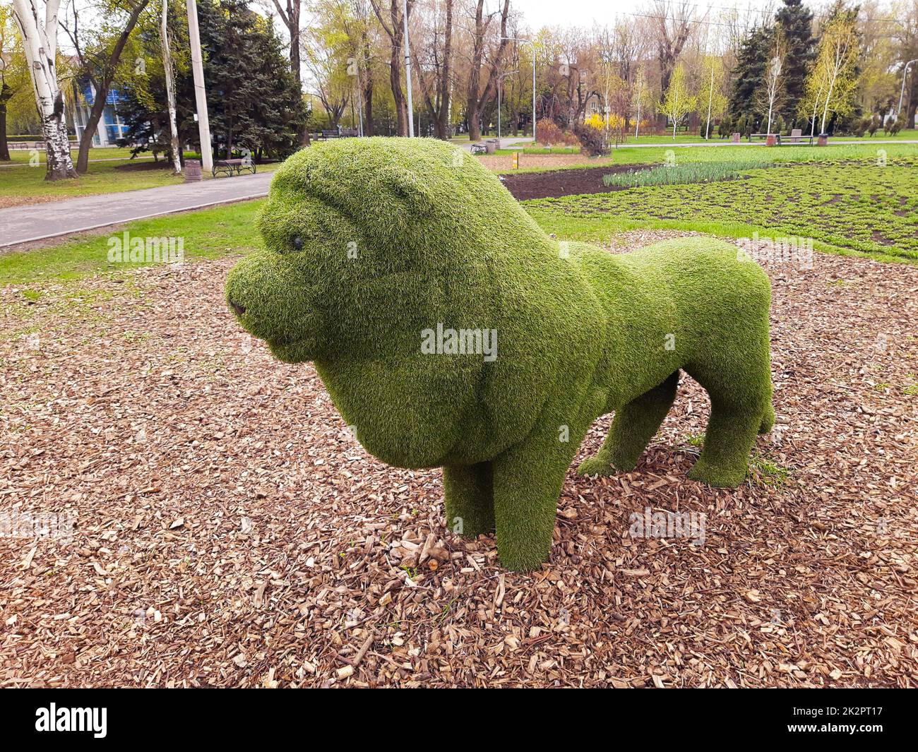 Scultura decorativa di un leone Foto Stock