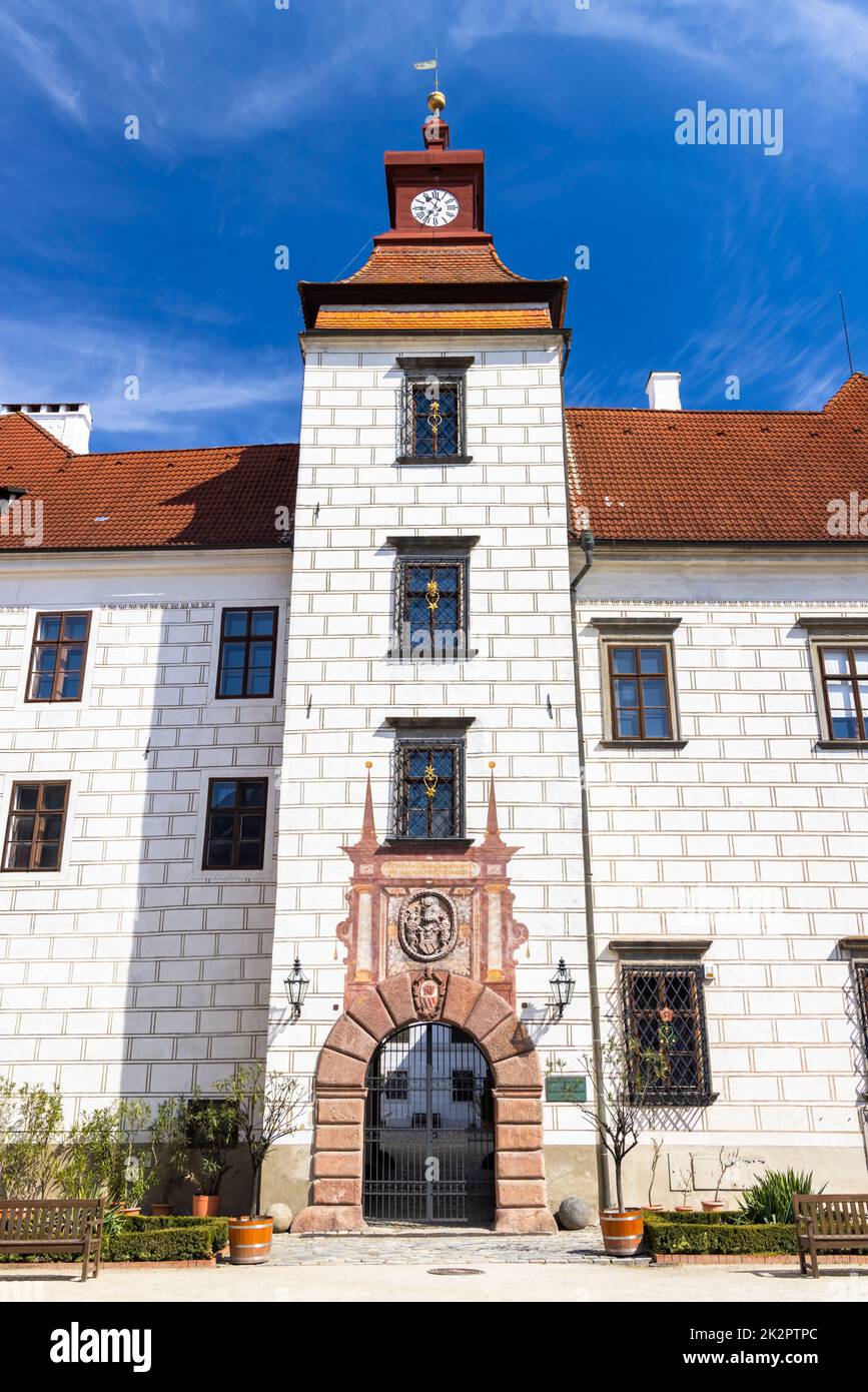 Trebon castello e città, Boemia meridionale, Repubblica Ceca Foto Stock