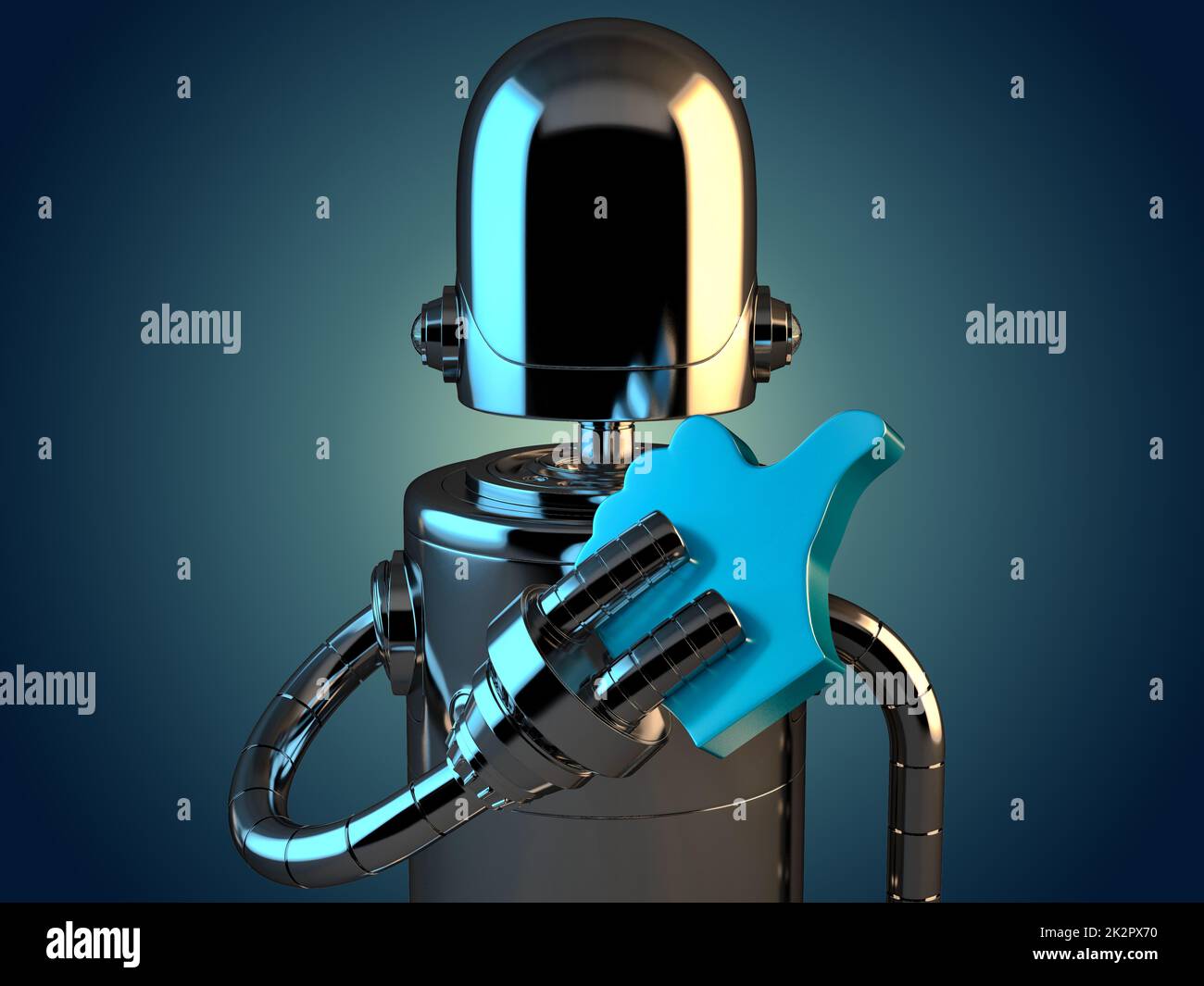 Robot con simbolo SIMILE. Illustrazione 3D Foto Stock