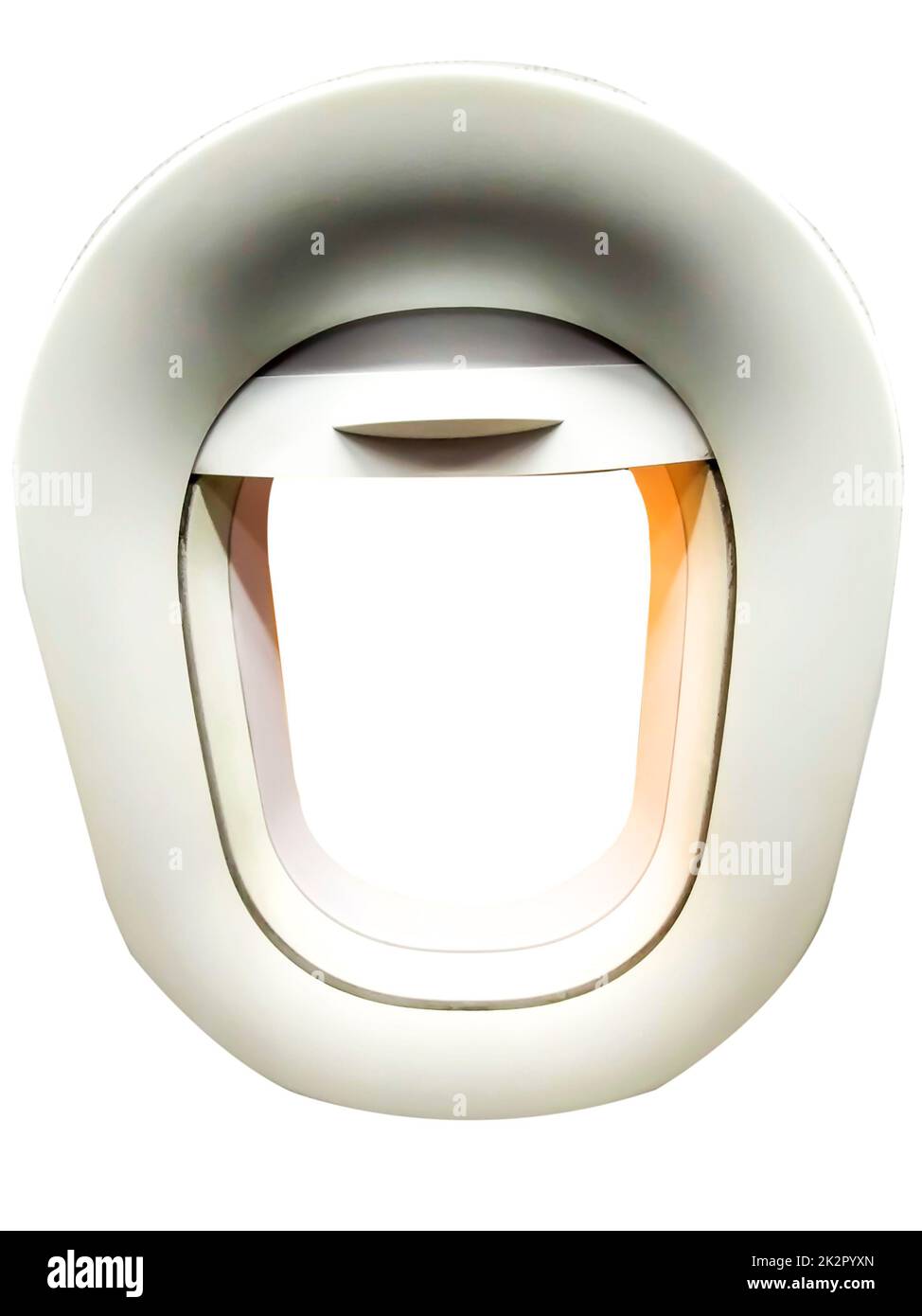 Immagini perfette della finestra dell'aeroplano. Finestra Plane (piano). Vista aereo e finestra aereo. Concetto di viaggio con tracciato di ritaglio isolare sfondo bianco. Foto Stock