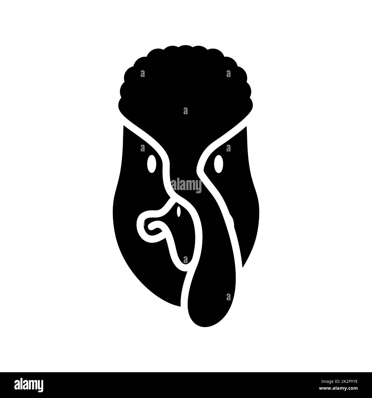 Icona del glifo del tacchino. Illustrazione vettore animale di fattoria Foto Stock