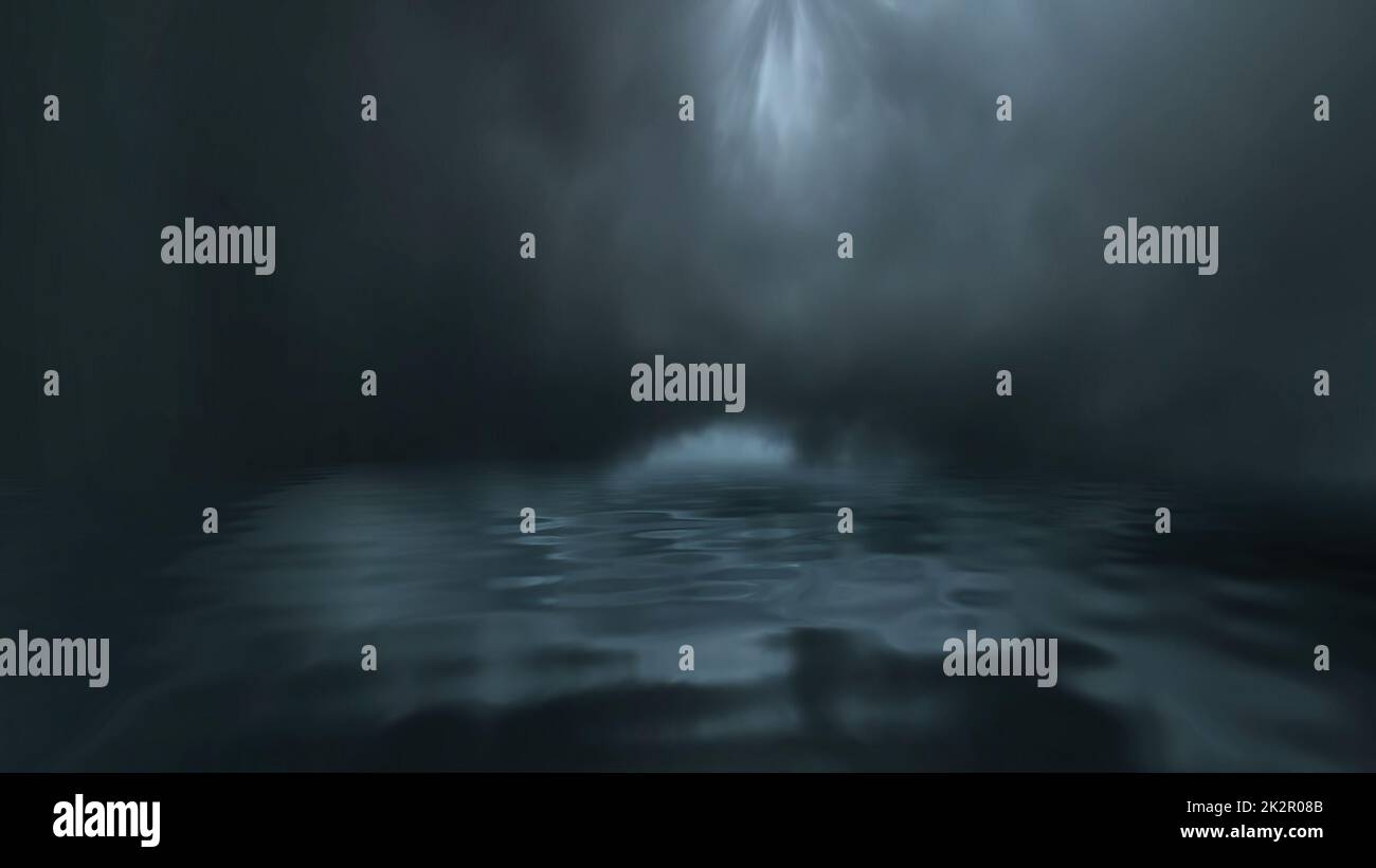 Acqua scura e luce misteriosa Foto Stock