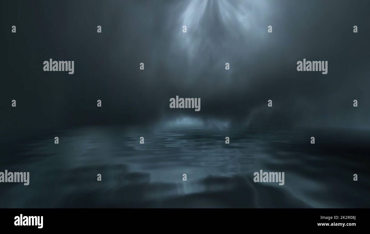 Acqua scura e luce misteriosa Foto Stock