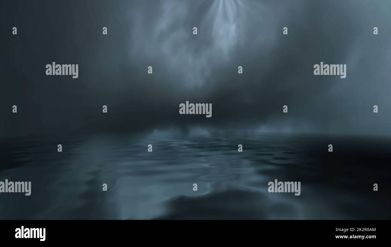 Acqua scura e misteriosa illustrazione 3D chiara Foto Stock