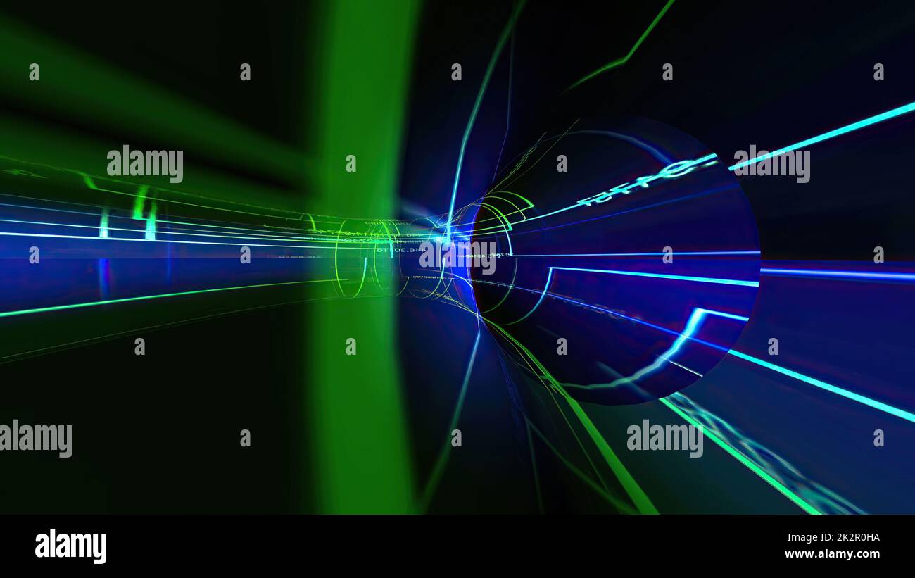 Guida attraverso il tunnel hi-tech Foto Stock
