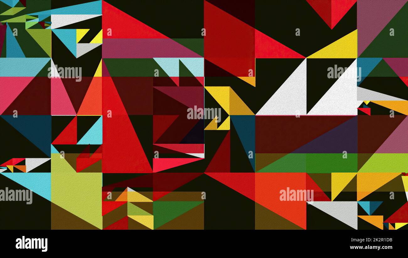 Opera di composizione astratta realizzata con forme geometriche e. Foto Stock