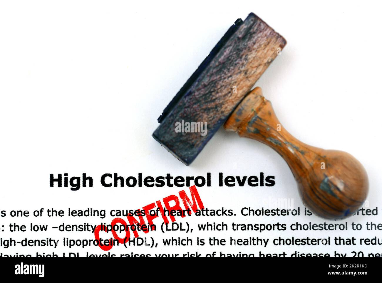 Elevato livello di colesterolo Foto Stock