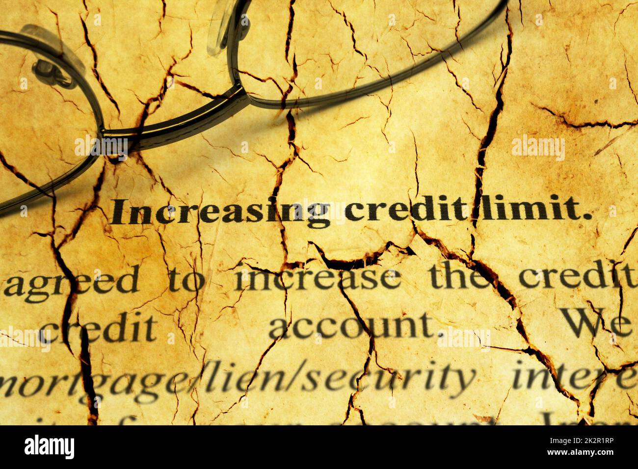 Aumento del limite di credito forma grunge Foto Stock