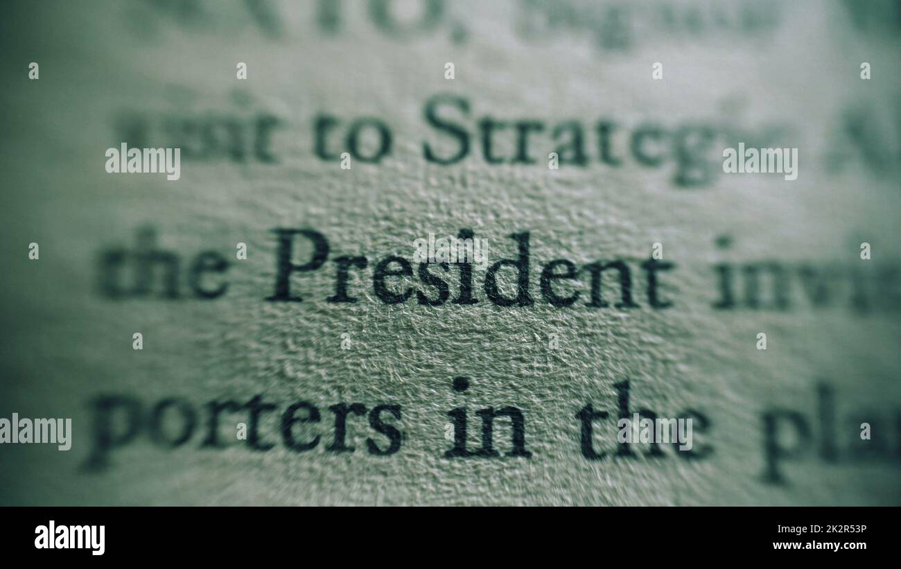 Il rapporto di intelligence sui documenti classificati si concentra sul presidente e sulla NATO Shallow profondità di campo Foto Stock