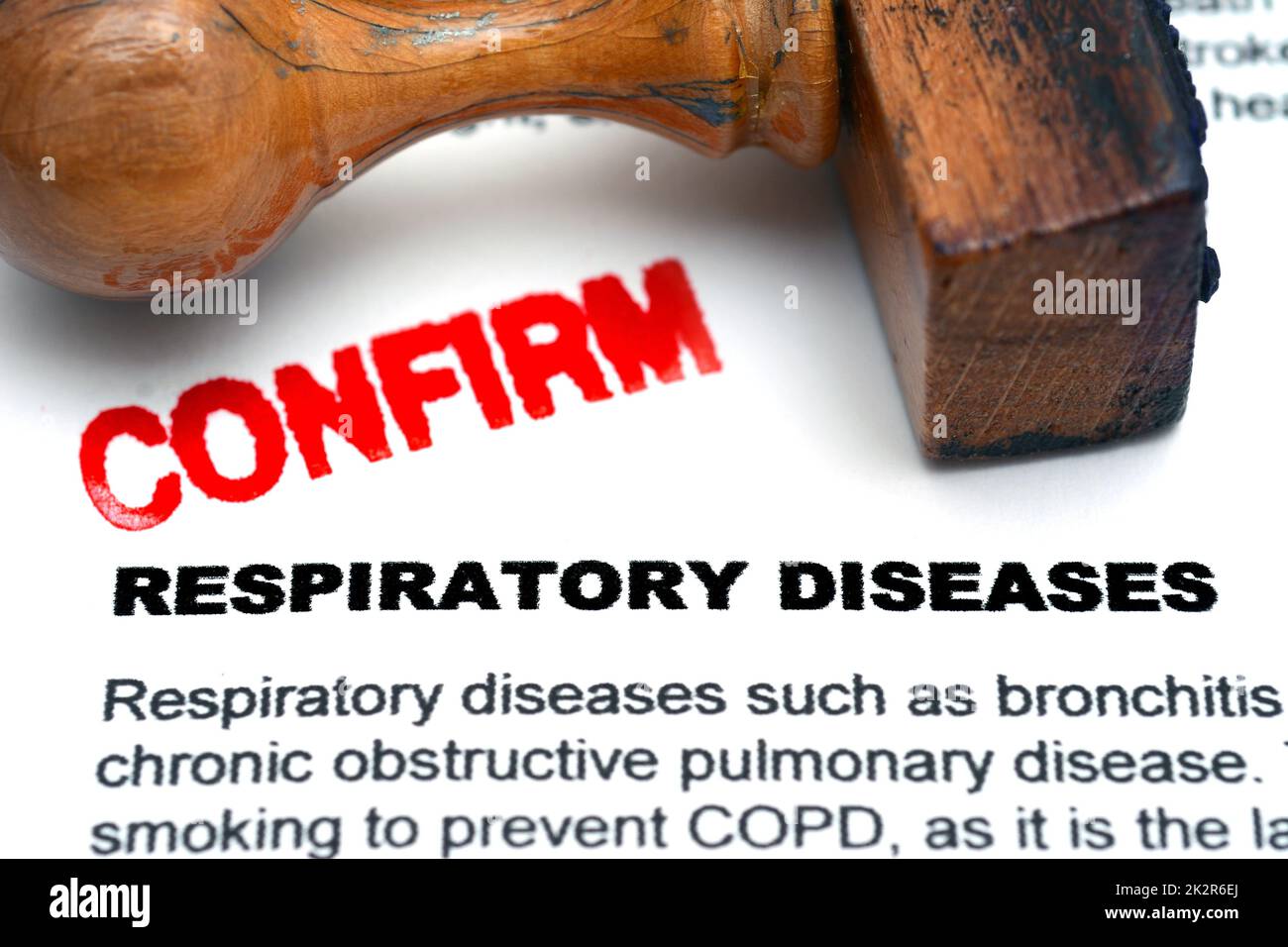 La malattia respiratoria confermare Foto Stock