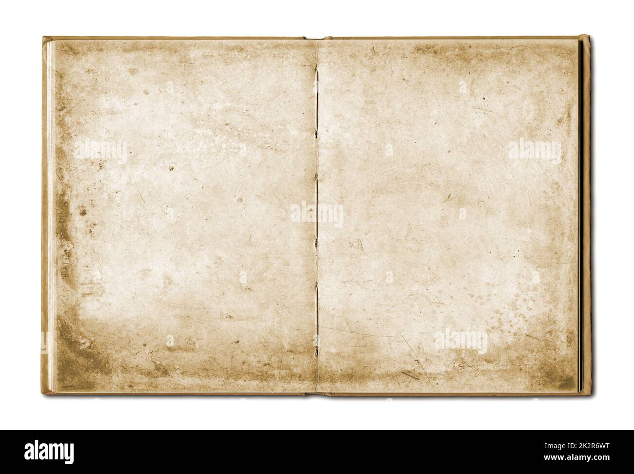 Vintage libro aperto isolata su sfondo bianco Foto Stock