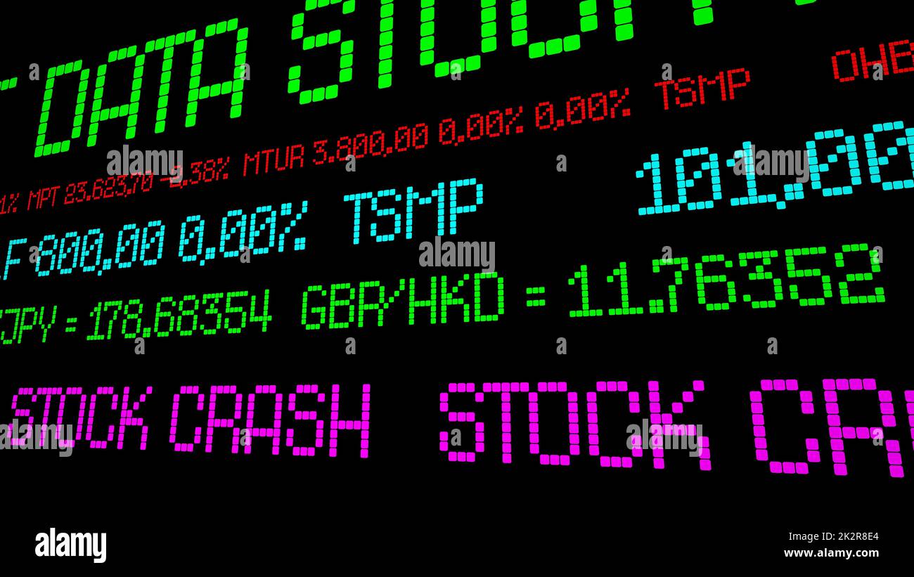 Stock Ticker crash Foto Stock