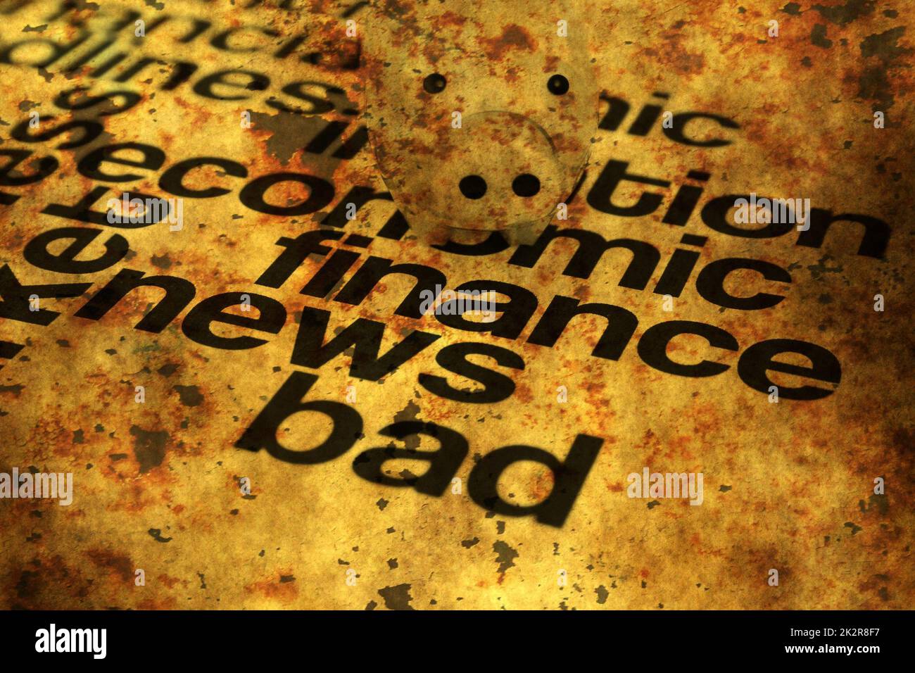 Cattive notizie di finanza concetto grunge Foto Stock