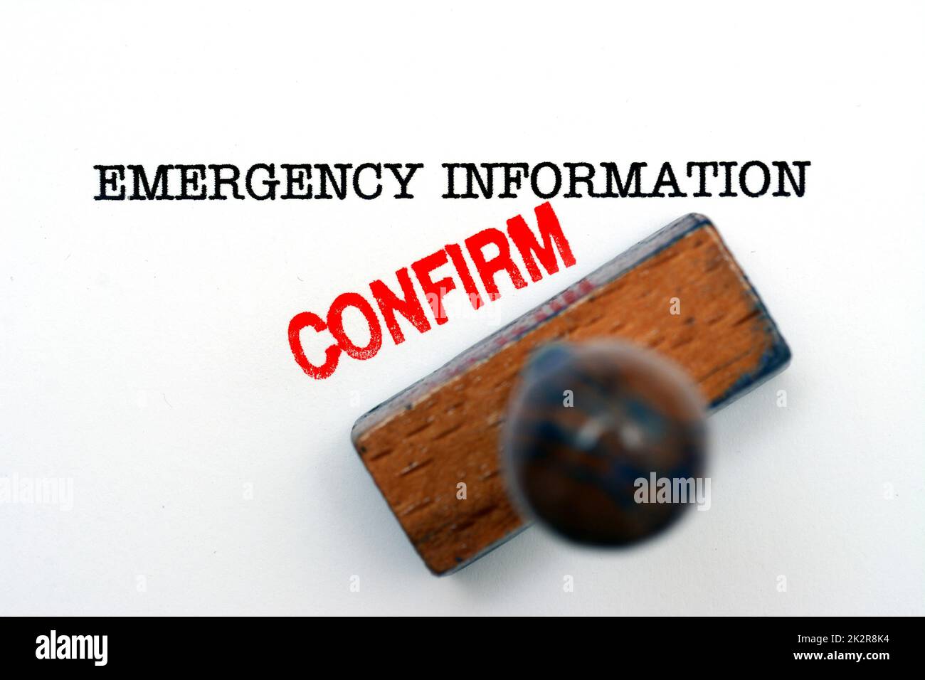 Informazioni di emergenza Foto Stock