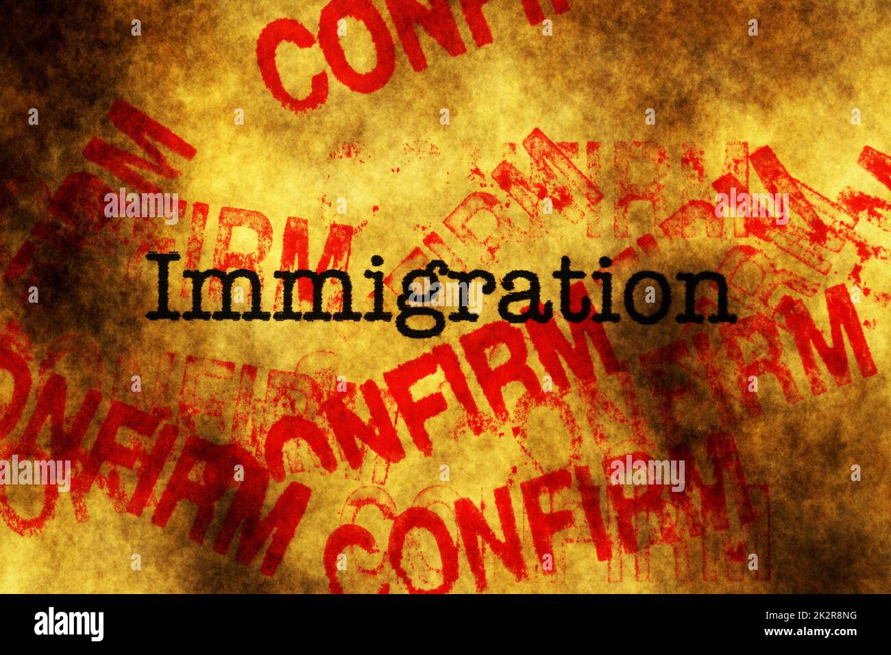 L'immigrazione confermare Foto Stock