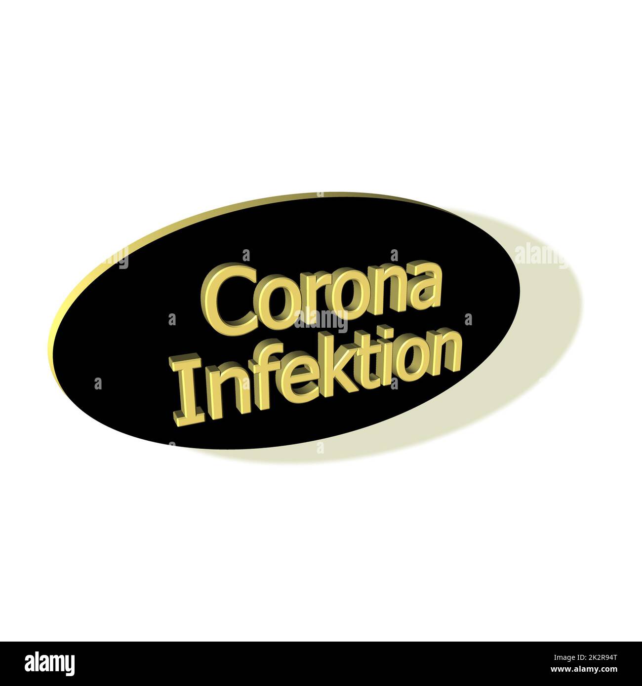 Infezione corona - Word o testo come illustrazione 3D, rendering 3D Foto Stock
