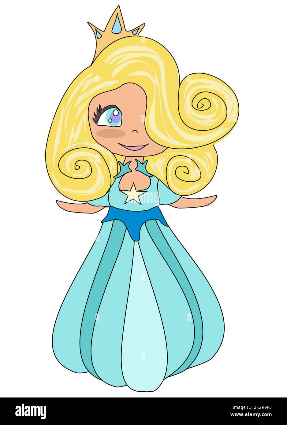 Carino princess - doodle illustrazione isolato Foto Stock