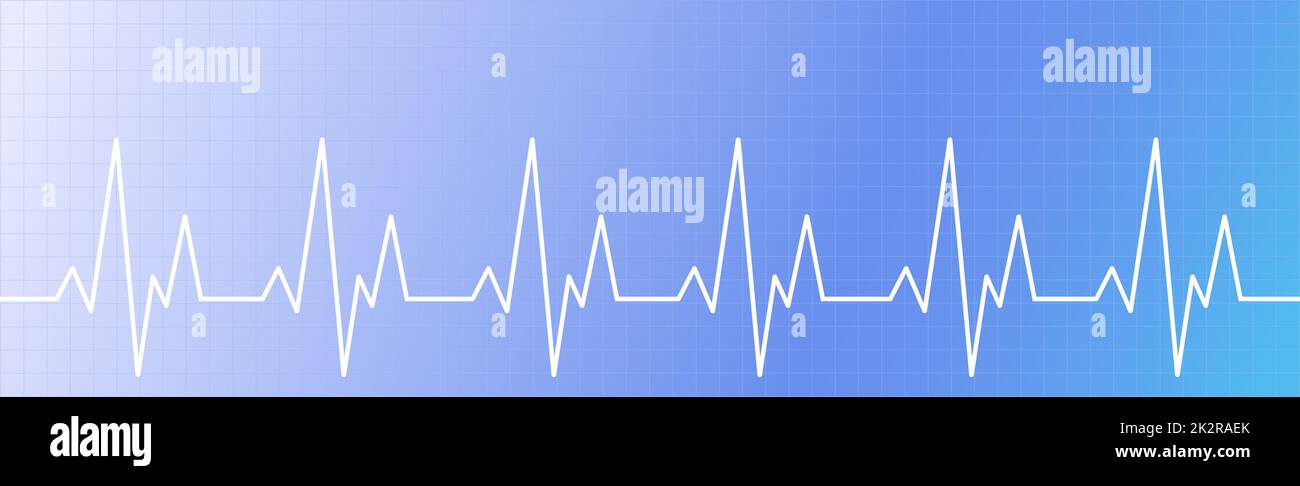 Blu panoramico sfondo medico linea di impulsi - Vector Foto Stock