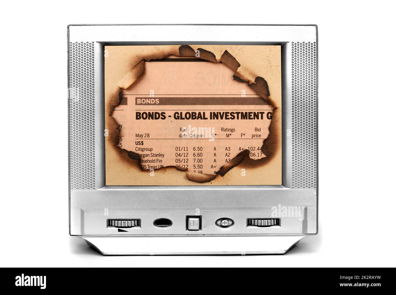 Notizie finanziarie sulla tv Foto Stock