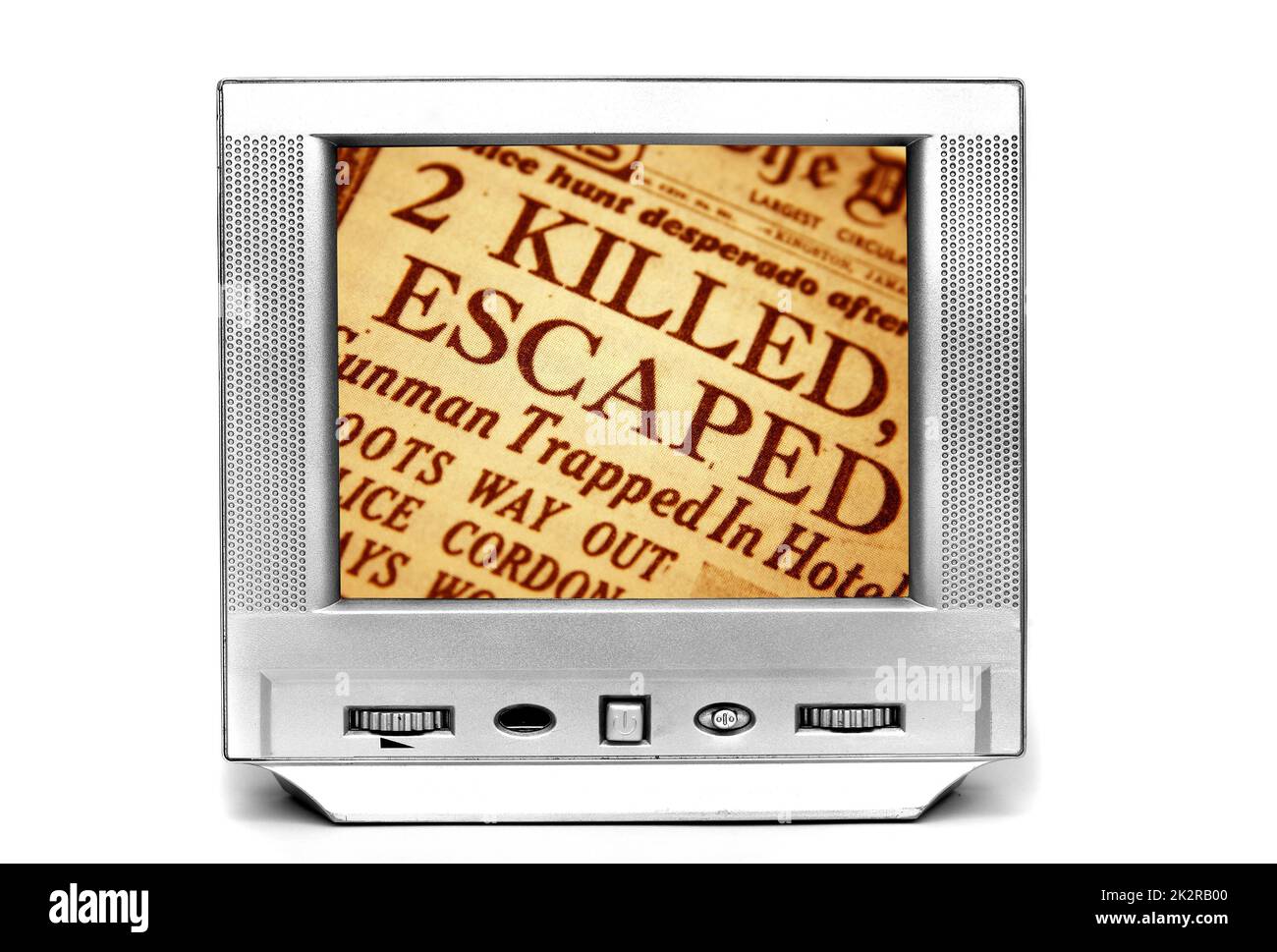 Notizie di crimine sulla TV Foto Stock