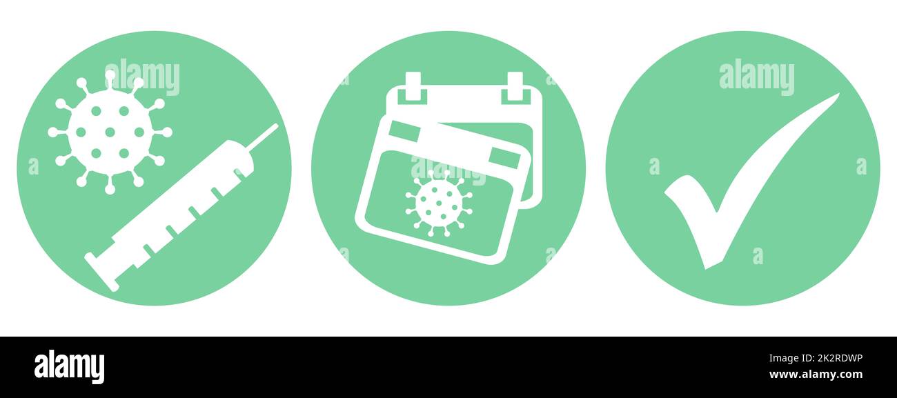 Solo per le persone vaccinate o guarite - Banner pulsante verde Foto Stock