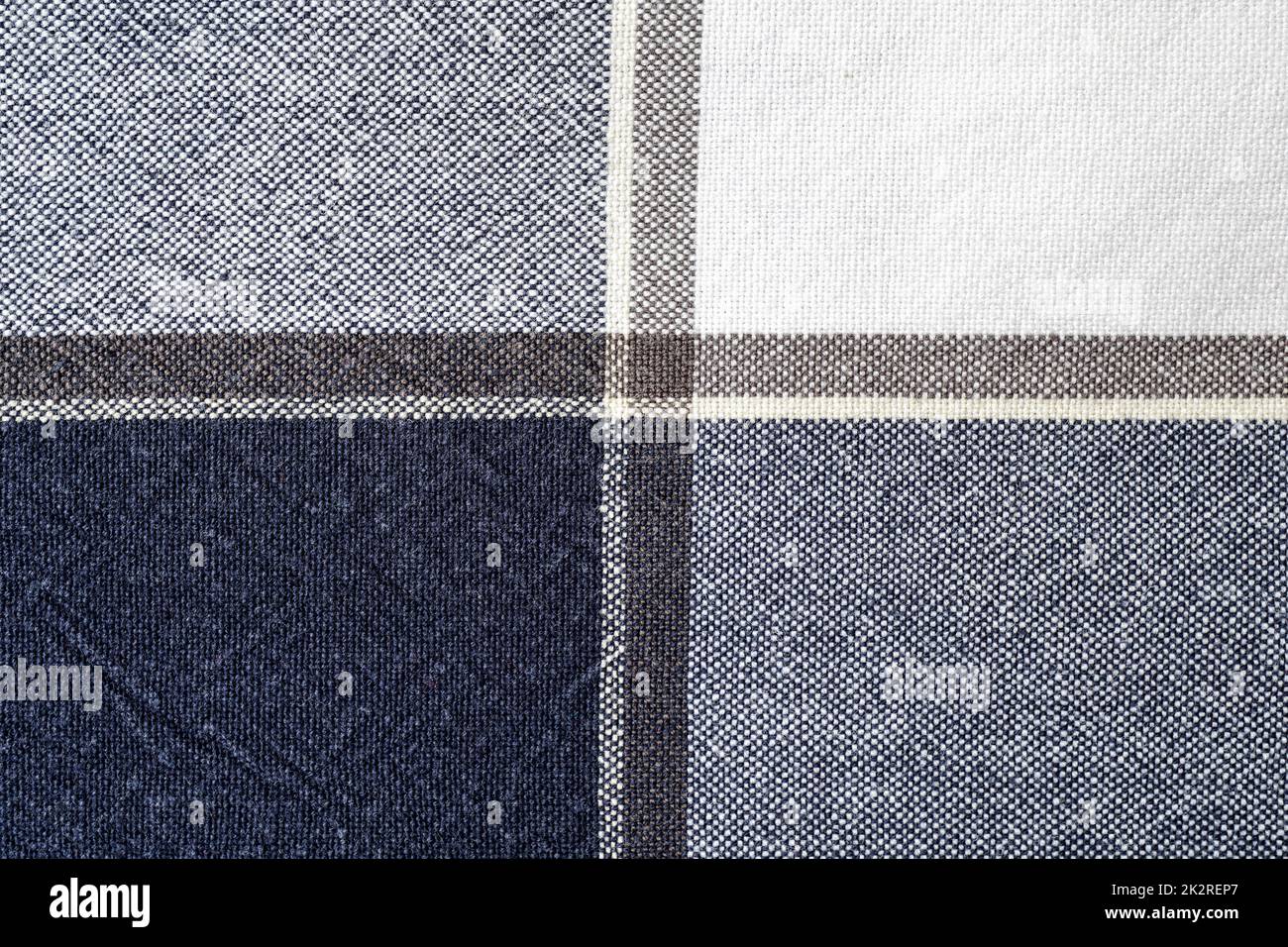 Texture, fondo e primo piano in tessuto di cotone, con motivo a assegno Foto Stock