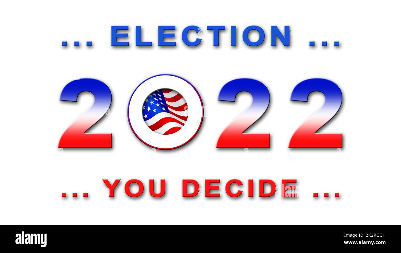 Giorno delle elezioni 2022 negli stati uniti - poster per il voto elettorale in banner design Foto Stock