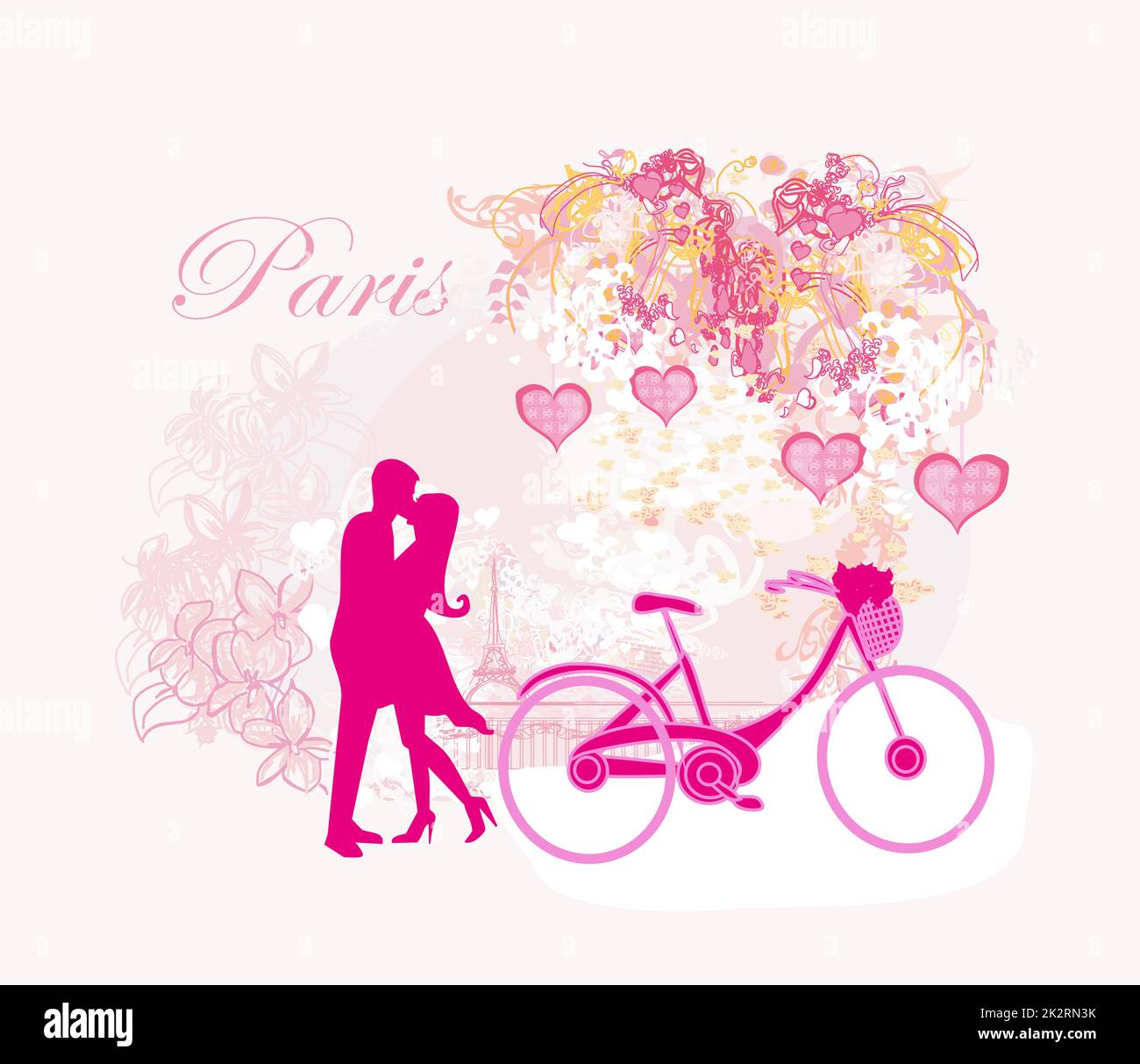 Cartolina romantica da Parigi. Foto Stock